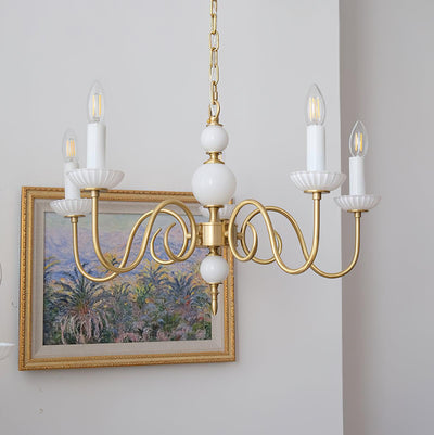 Oriirira Chandelier Carlita Gold Modern Five-Armed