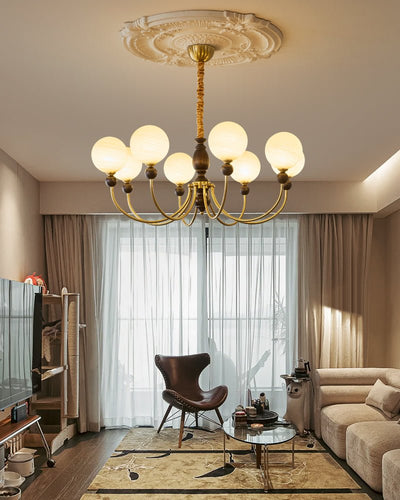 Syvineth Premium Nordic Orbital Wood Chandelier