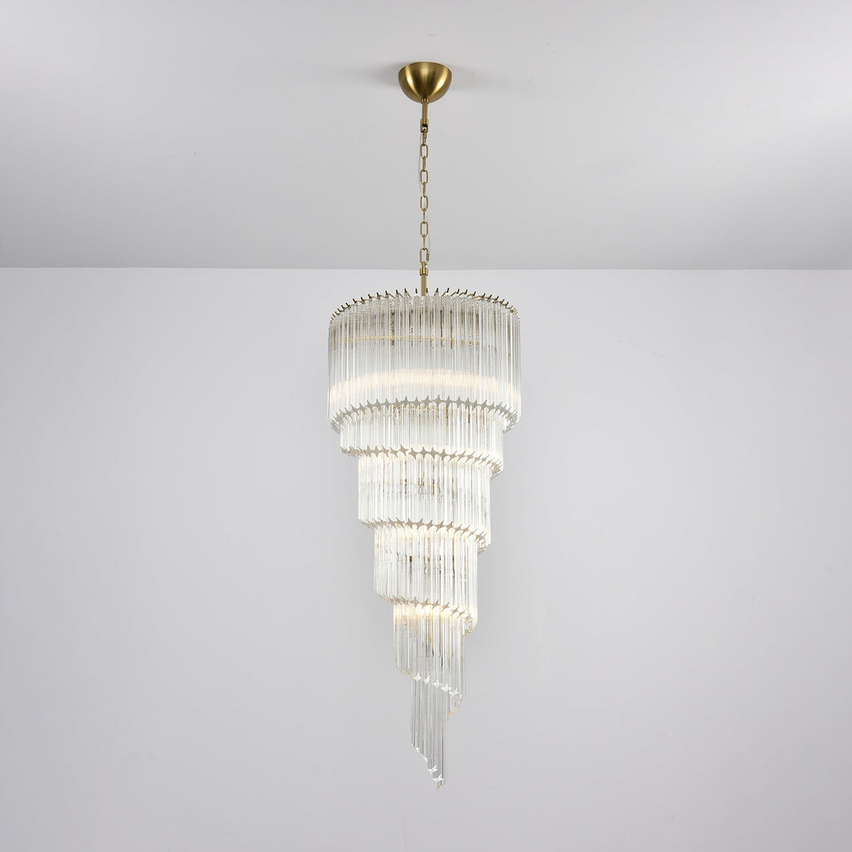 Paisley  Spiral Clear Glass Chandelier