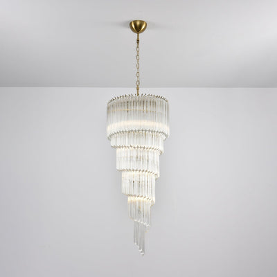 Paisley  Spiral Clear Glass Chandelier