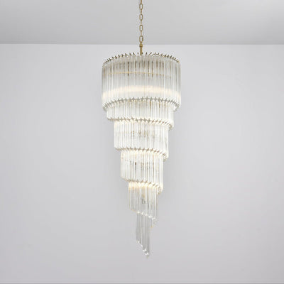 Paisley  Spiral Clear Glass Chandelier