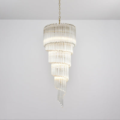 Paisley  Spiral Clear Glass Chandelier