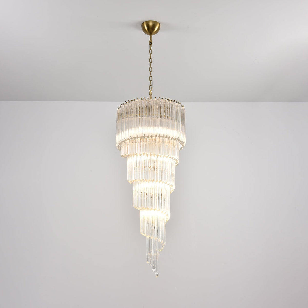 Paisley  Spiral Clear Glass Chandelier