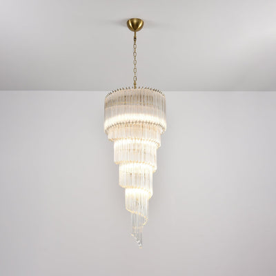 Paisley  Spiral Clear Glass Chandelier