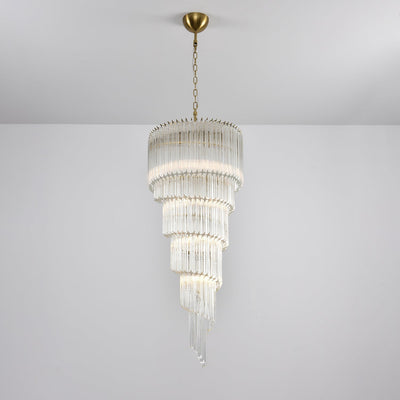 Paisley  Spiral Clear Glass Chandelier