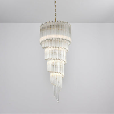 Paisley  Spiral Clear Glass Chandelier