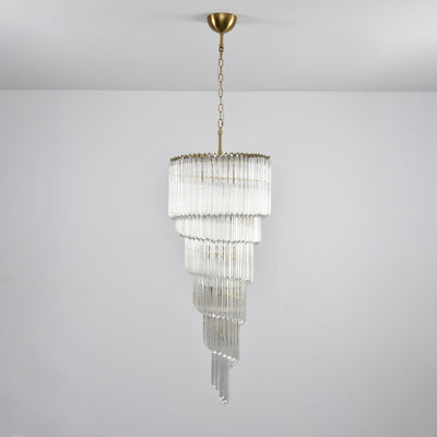 Paisley  Spiral Clear Glass Chandelier