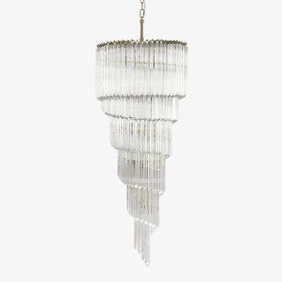 Paisley  Spiral Clear Glass Chandelier