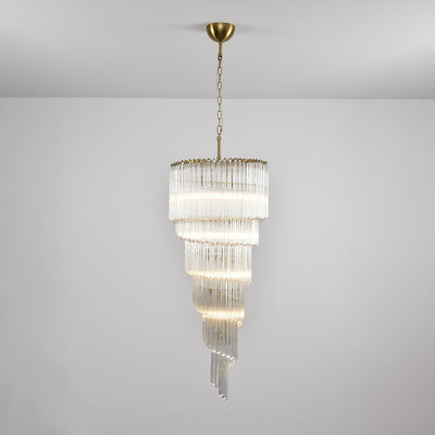 Paisley  Spiral Clear Glass Chandelier