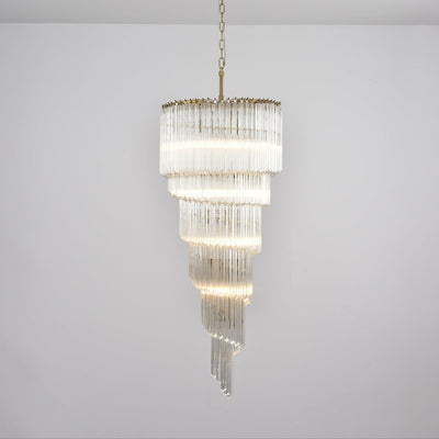 Paisley  Spiral Clear Glass Chandelier