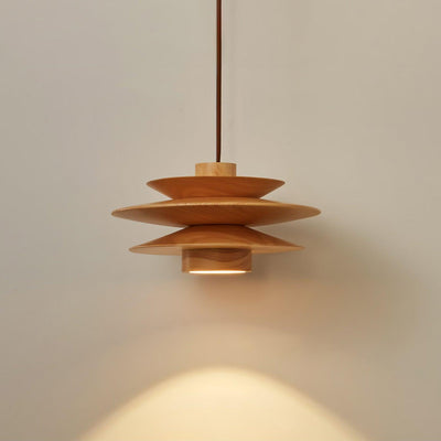 Marshire Wooden Disc Pendant Light