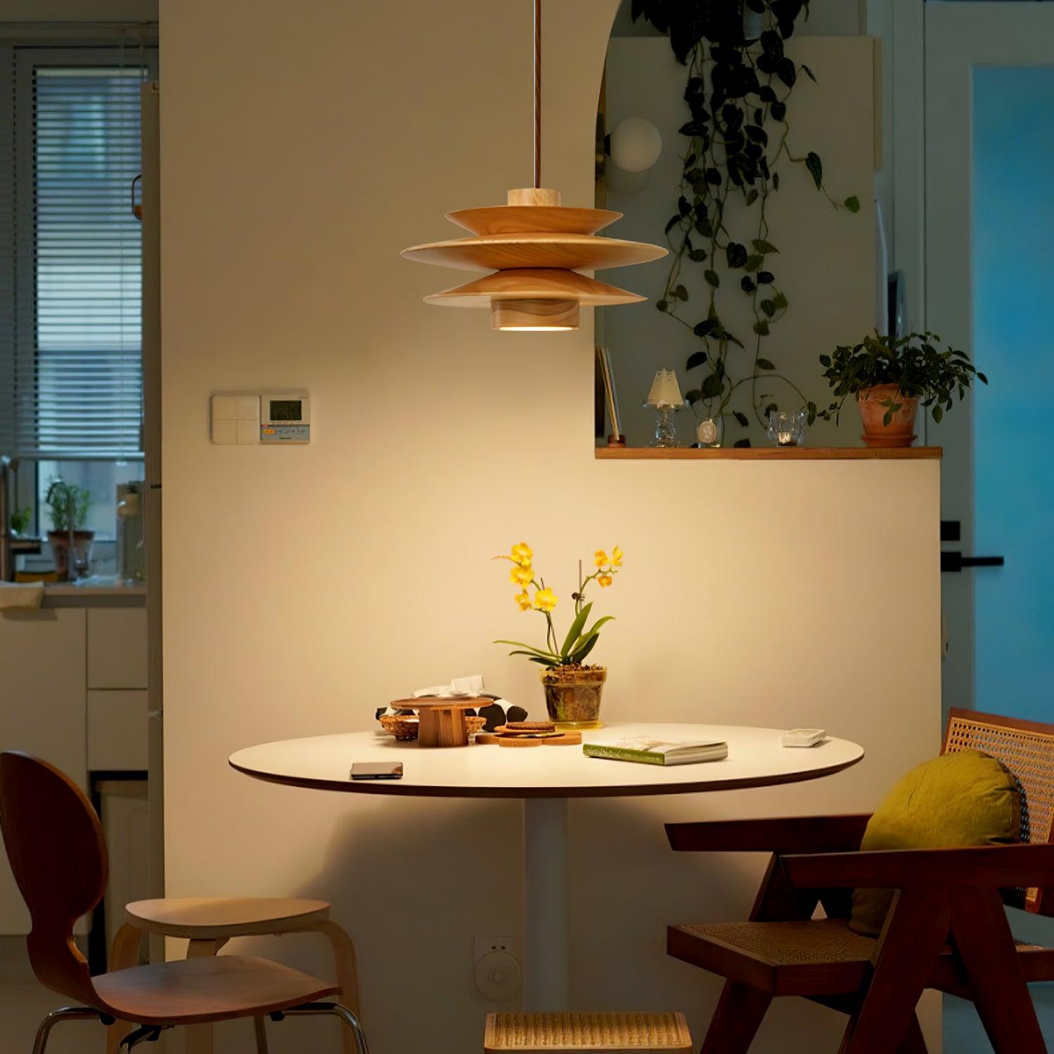 Marshire Wooden Disc Pendant Light