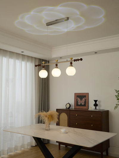 Otheia Elegance Vintage Linear Wood Pendant Lamp