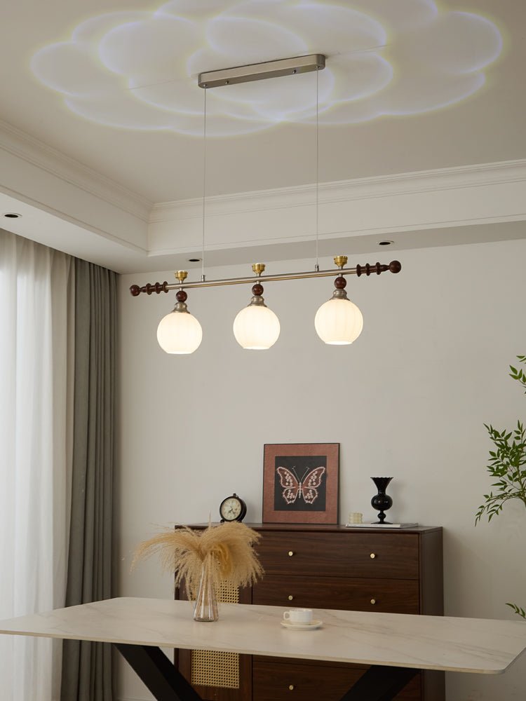 Otheia Elegance Vintage Linear Wood Pendant Lamp