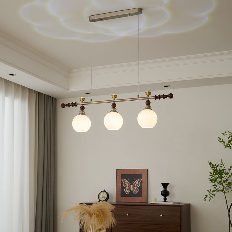 Otheia Elegance Vintage Linear Wood Pendant Lamp