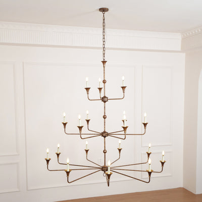 Wisp Grande Vintage Industrial Bronze Chandelier - Neutral Decor