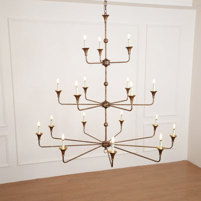 Wisp Grande Vintage Industrial Bronze Chandelier - Neutral Decor