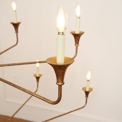 Wisp Grande Vintage Industrial Bronze Chandelier - Neutral Decor