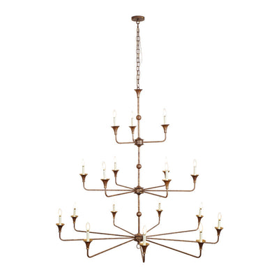 Wisp Grande Vintage Industrial Bronze Chandelier - Neutral Decor