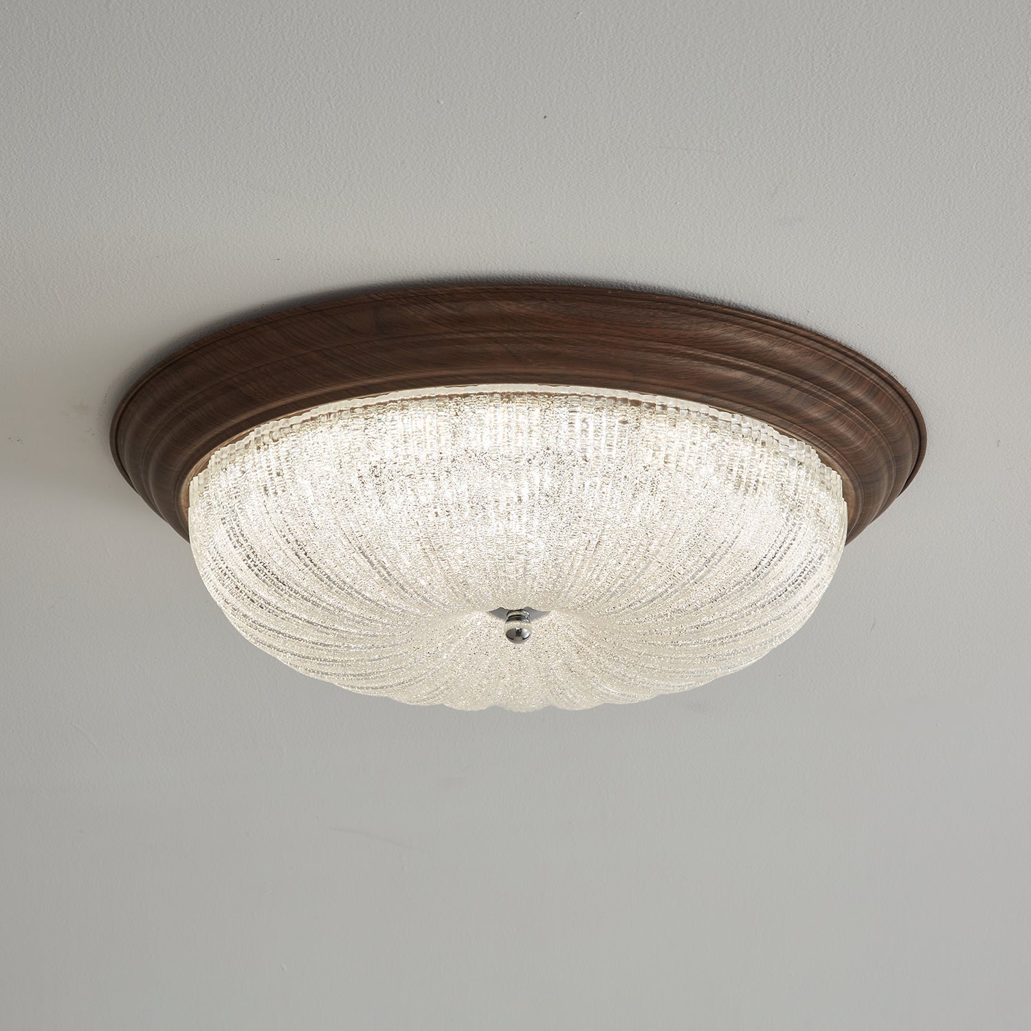 Tacell Premium Elegance Walnut Glass Ceiling Light