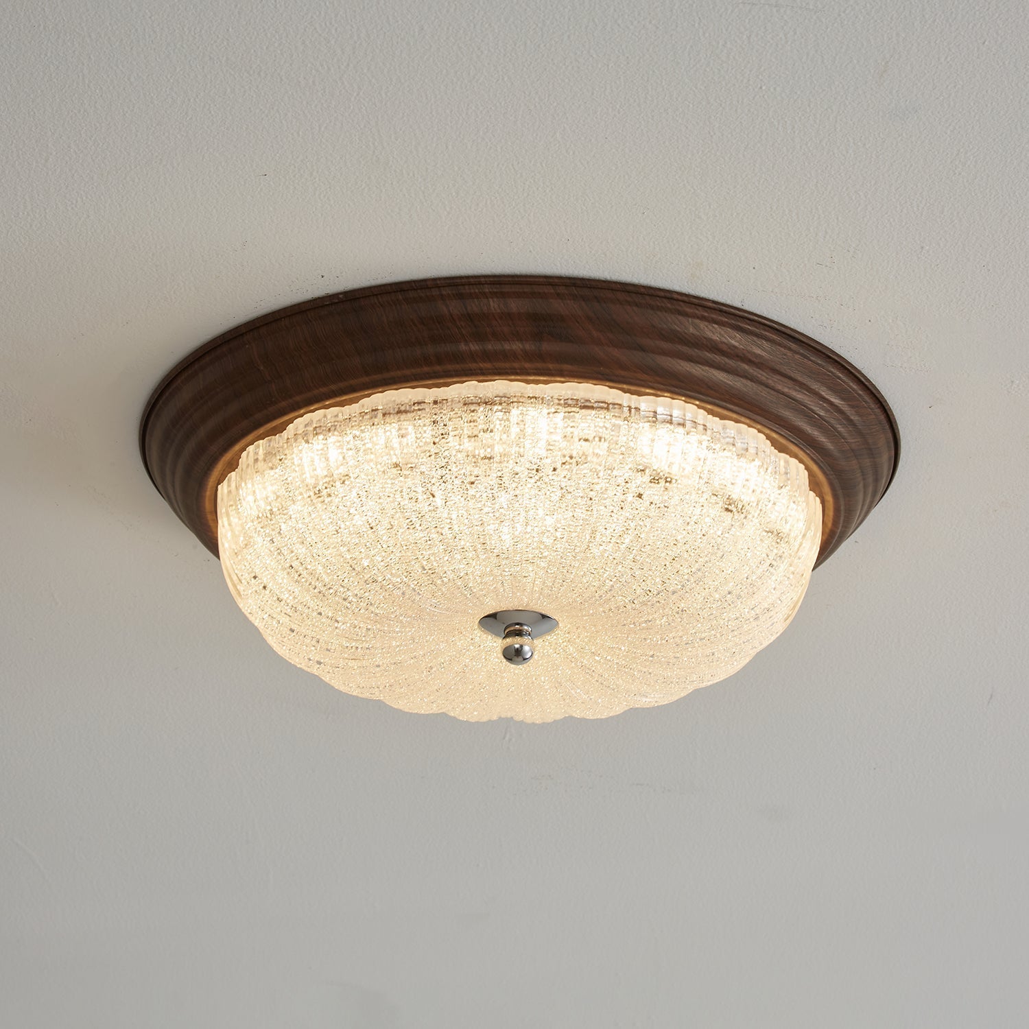 Tacell Premium Elegance Walnut Glass Ceiling Light