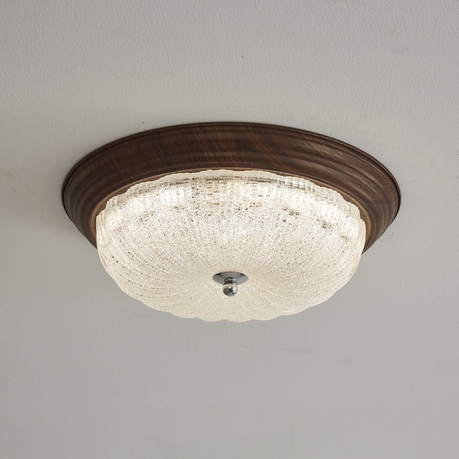 Tacell Premium Elegance Walnut Glass Ceiling Light