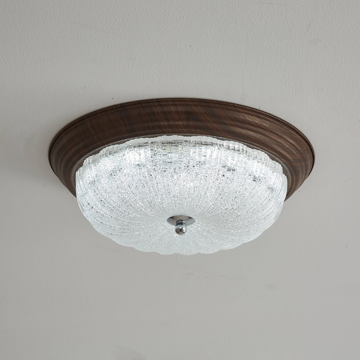 Tacell Premium Elegance Walnut Glass Ceiling Light