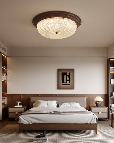Tacell Premium Elegance Walnut Glass Ceiling Light