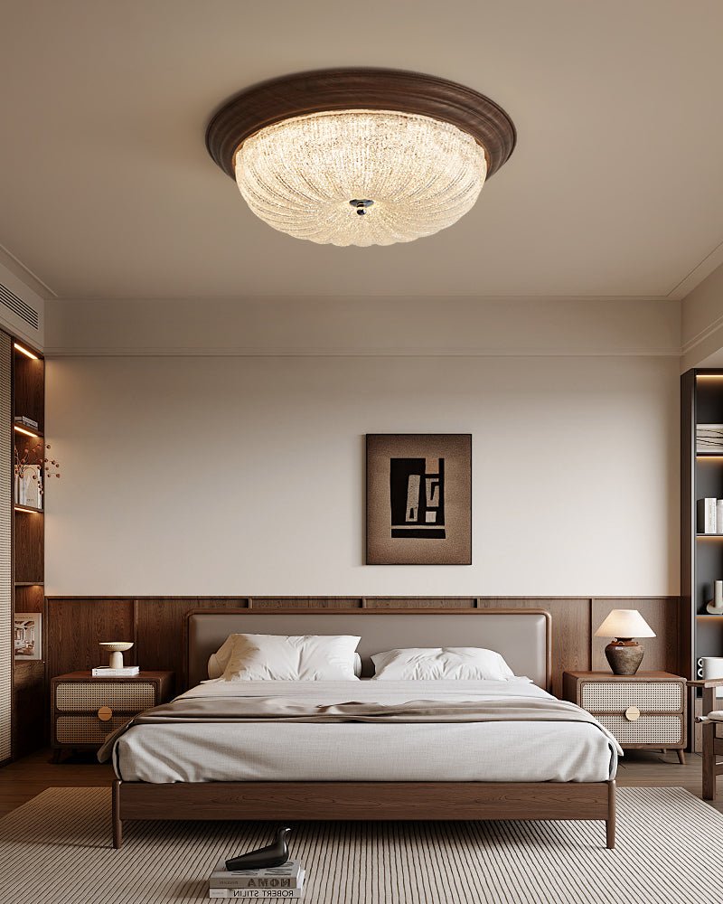Tacell Premium Elegance Walnut Glass Ceiling Light
