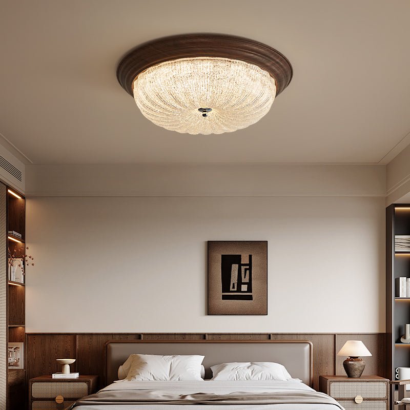 Tacell Premium Elegance Walnut Glass Ceiling Light