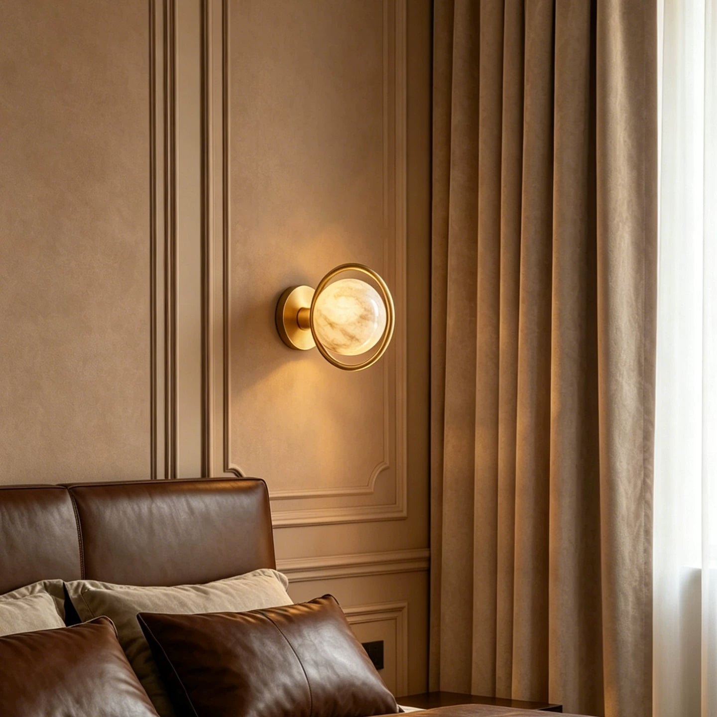 Alberira Ring Alabaster Wall Lamp