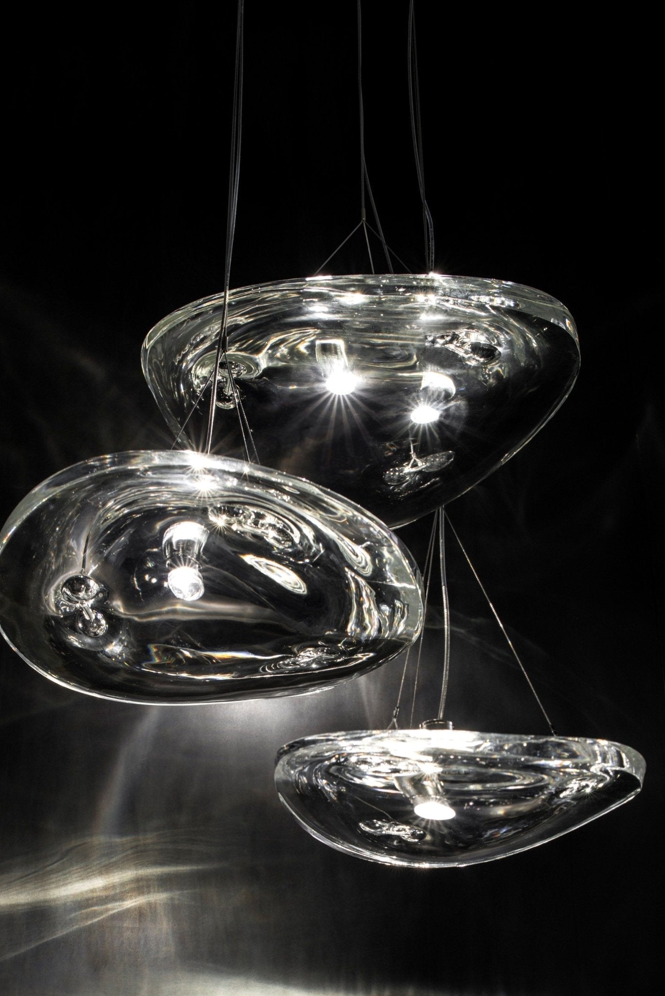 Glacial Float Cascade  Glass Chandelier