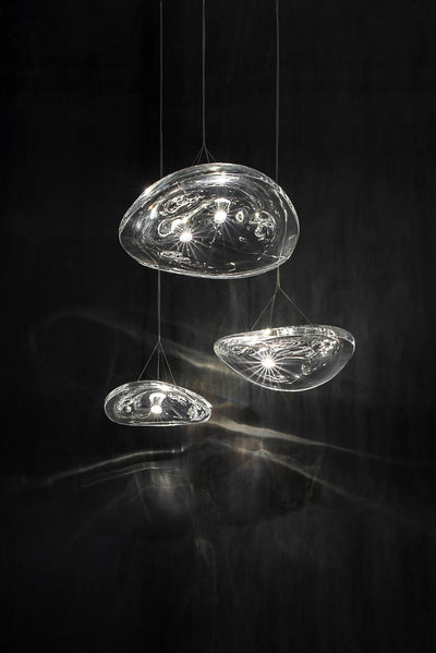 Glacial Float Cascade  Glass Chandelier