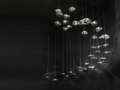 Glacial Float Cascade  Glass Chandelier