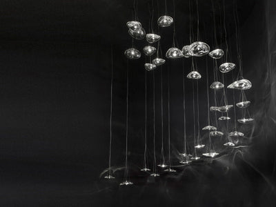 Glacial Float Cascade  Glass Chandelier