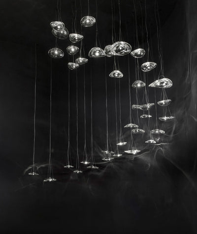 Glacial Float Cascade  Glass Chandelier