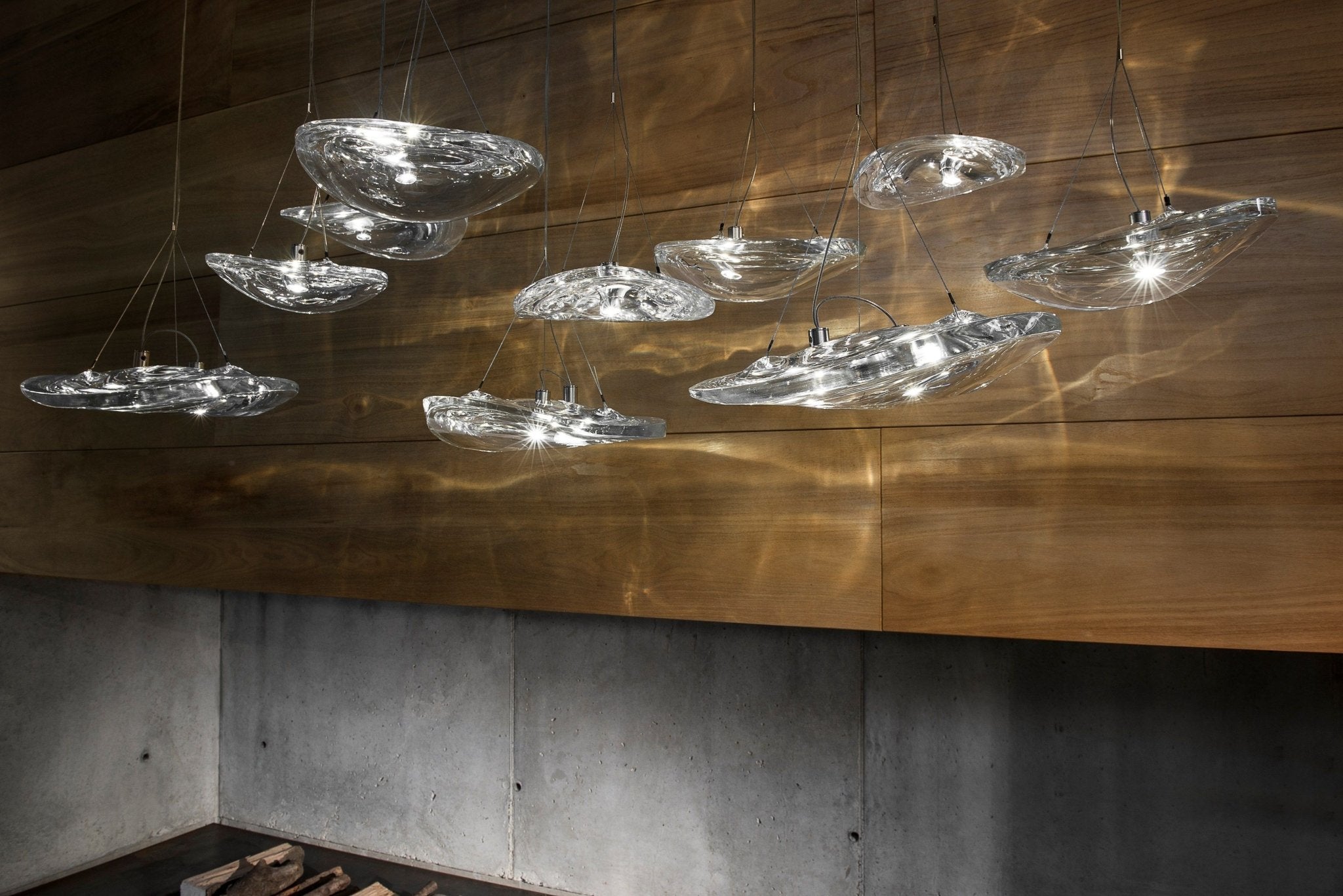 Glacial Float Cascade  Glass Chandelier