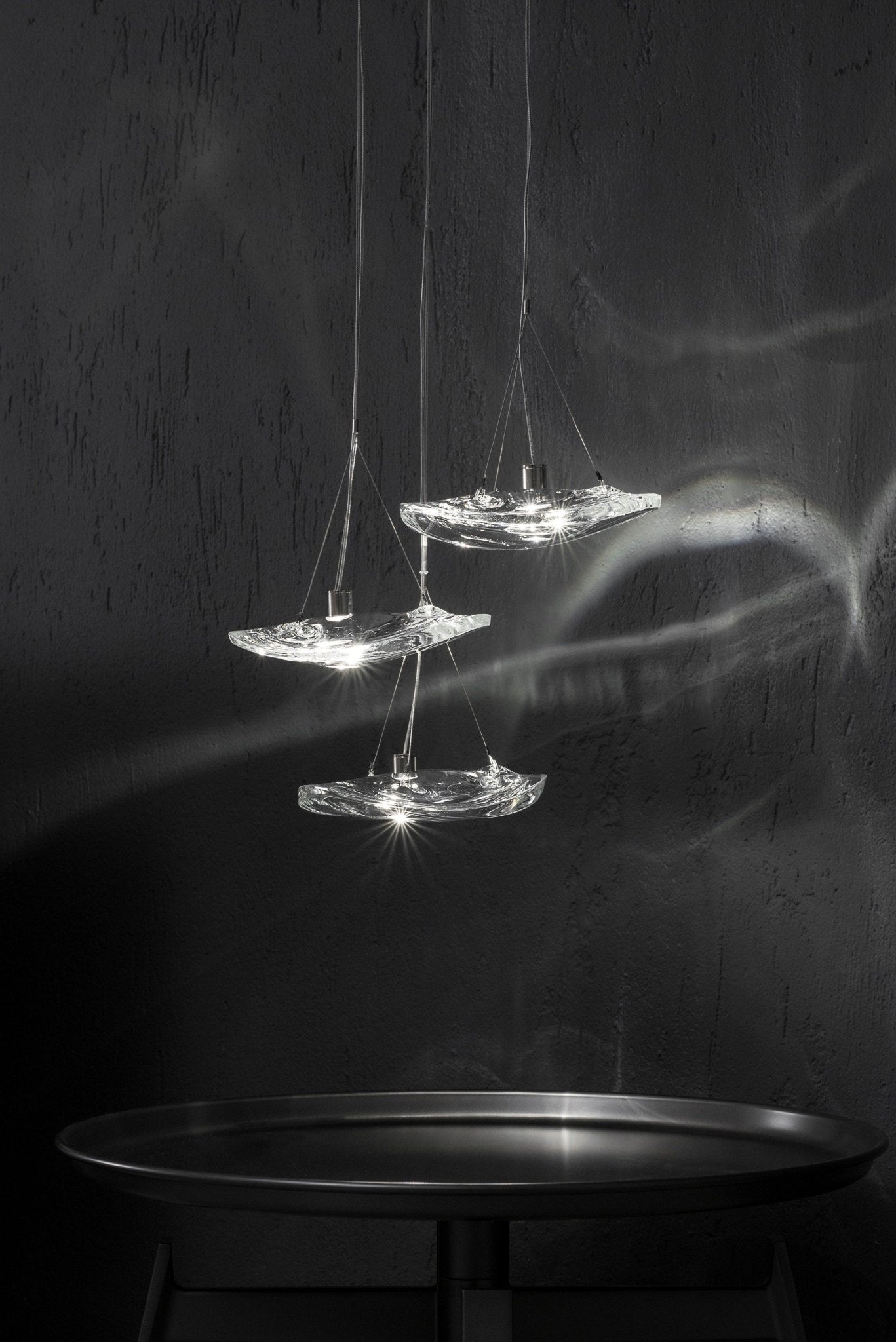 Glacial Float Cascade  Glass Chandelier