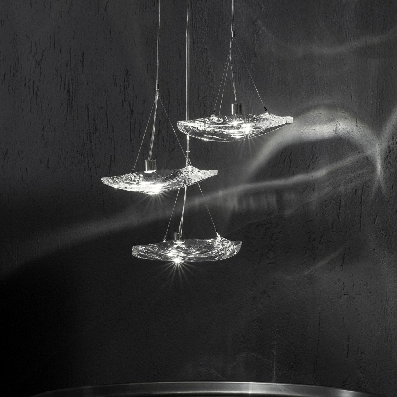 Glacial Float Cascade  Glass Chandelier