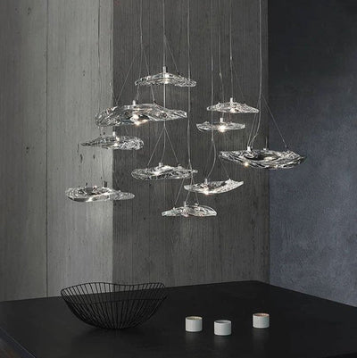 Glacial Float Cascade  Glass Chandelier