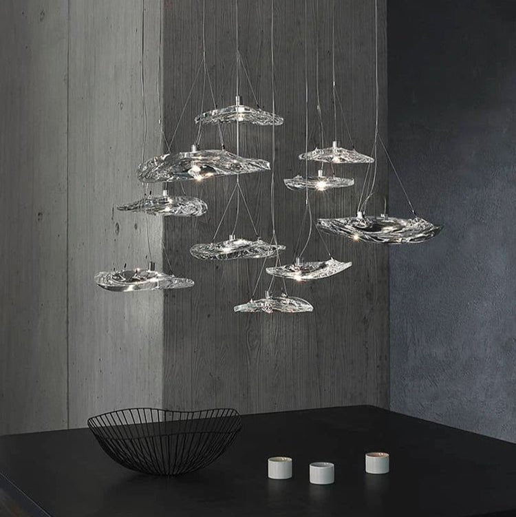 Glacial Float Cascade  Glass Chandelier