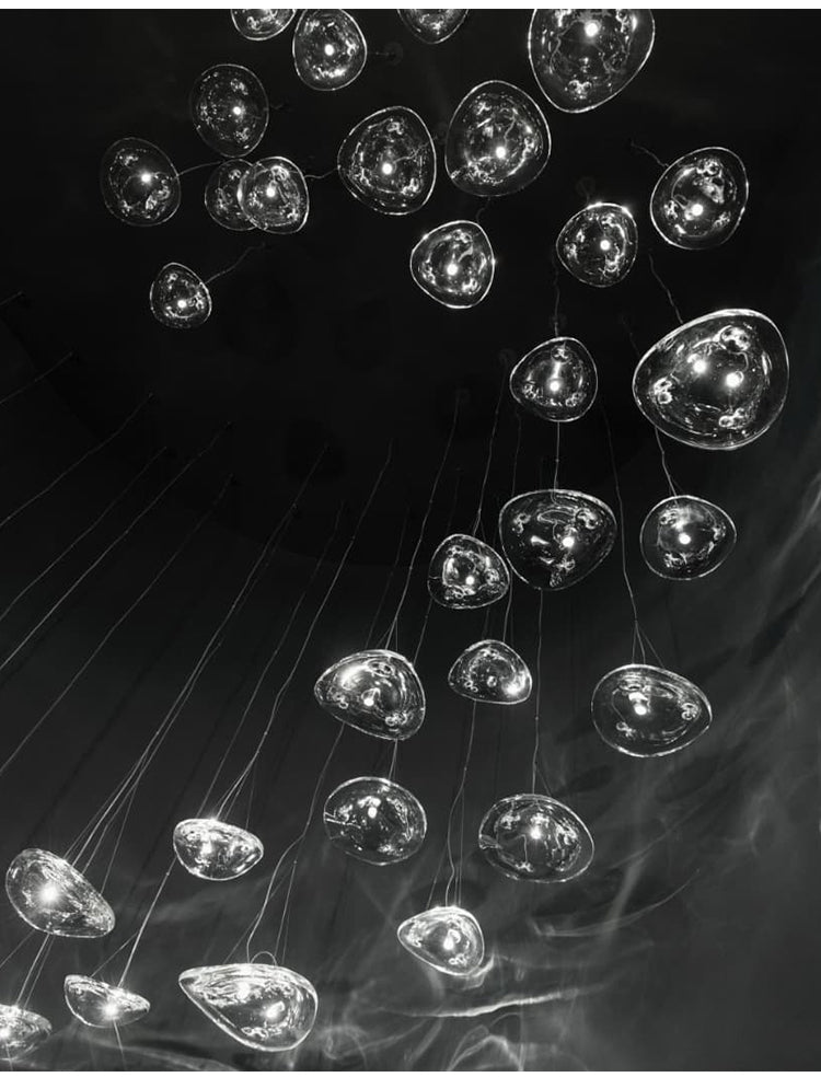 Glacial Float Cascade  Glass Chandelier