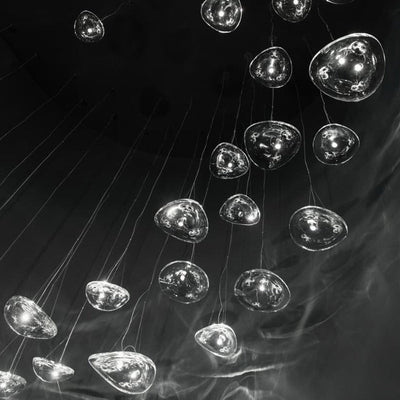 Glacial Float Cascade  Glass Chandelier