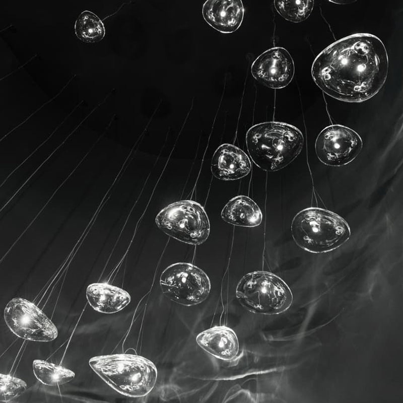 Glacial Float Cascade  Glass Chandelier