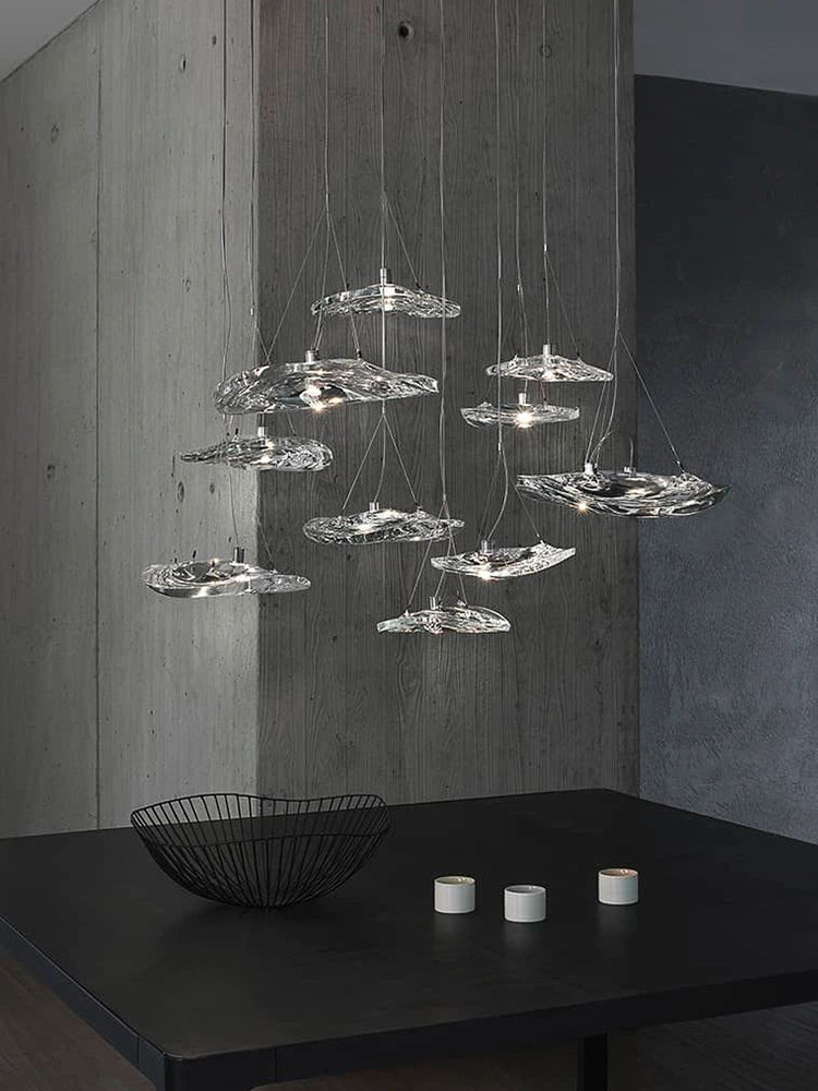 Glacial Float Cascade  Glass Chandelier
