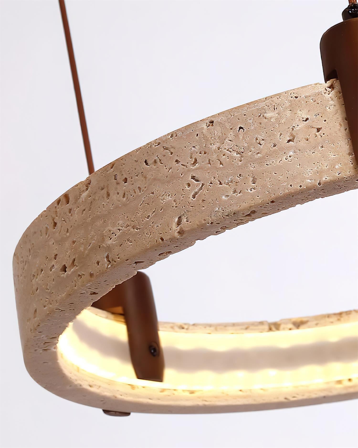 Celestial Orbit Travertine Ring Chandelier