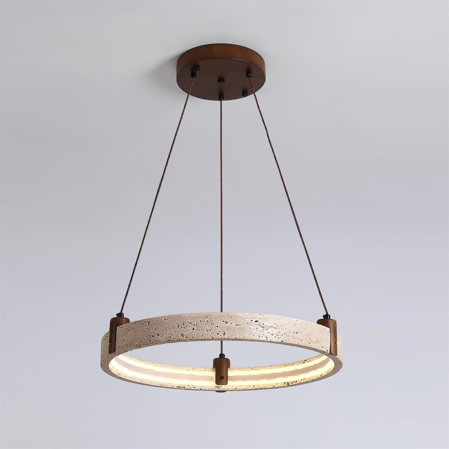 Celestial Orbit Travertine Ring Chandelier