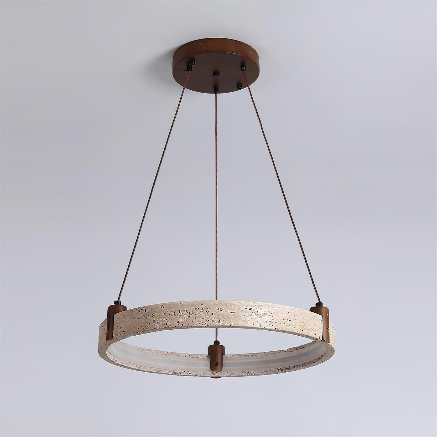 Celestial Orbit Travertine Ring Chandelier