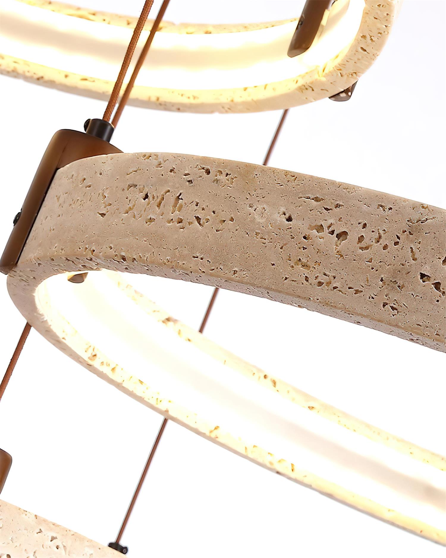 Celestial Orbit Travertine Ring Chandelier