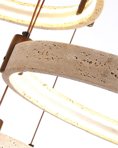 Celestial Orbit Travertine Ring Chandelier